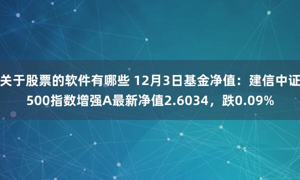 关于股票的软件有哪些 12月3日基金净值：建信中证500指数增强A最新净值2.6034，跌0.09%