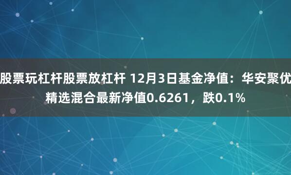 股票玩杠杆股票放杠杆 12月3日基金净值：华安聚优精选混合最新净值0.6261，跌0.1%