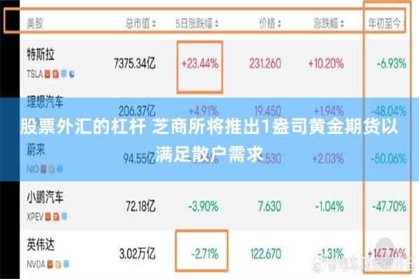 股票外汇的杠杆 芝商所将推出1盎司黄金期货以满足散户需求