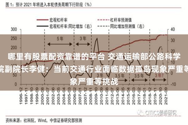 哪里有股票配资靠谱的平台 交通运输部公路科学研究院副院长李健：当前交通行业面临数据孤岛现象严重等挑战